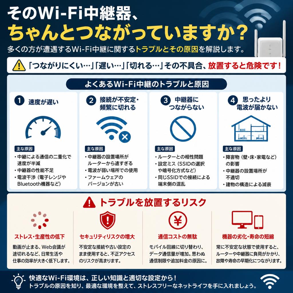 2. よくあるWi-Fi中継のトラブル