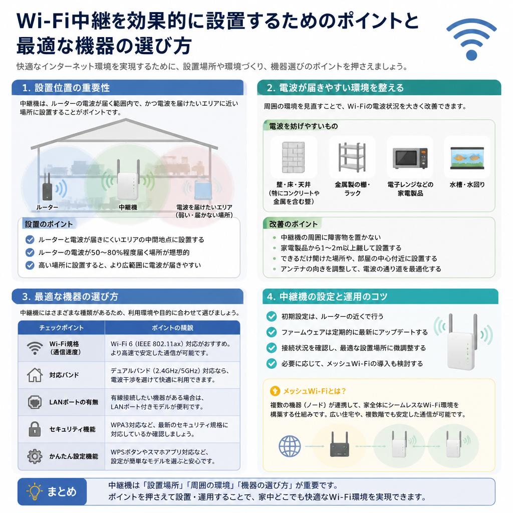 3. 適切なWi-Fi中継設置方法